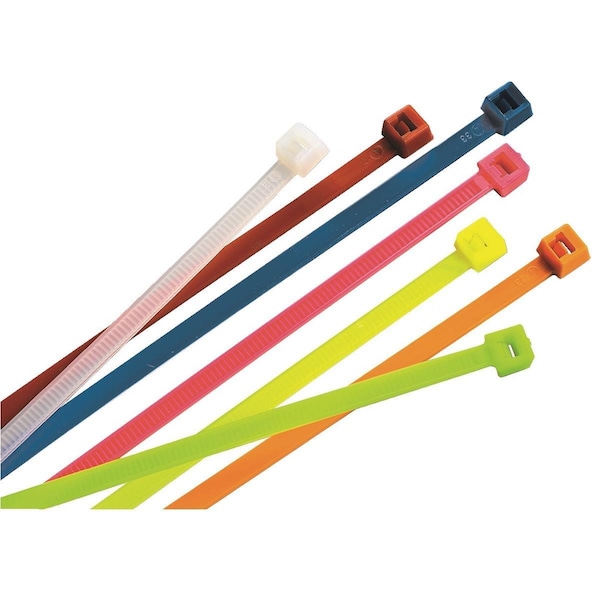Cable Tie, 11 in L, 0.45 in Max Bundle Dia., Natural, Nylon, 100 PK
